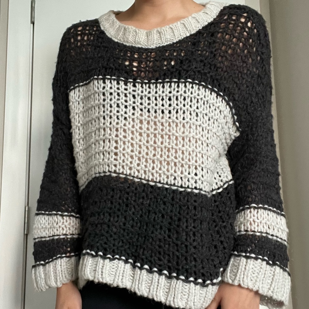 Free People Loose knit stripped sweater